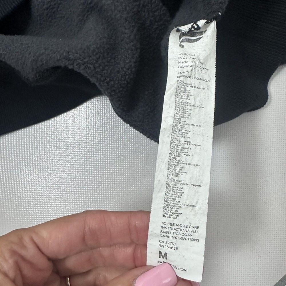 Fabletics Hoodie Womens Medium Pullover Black Ath… - image 3